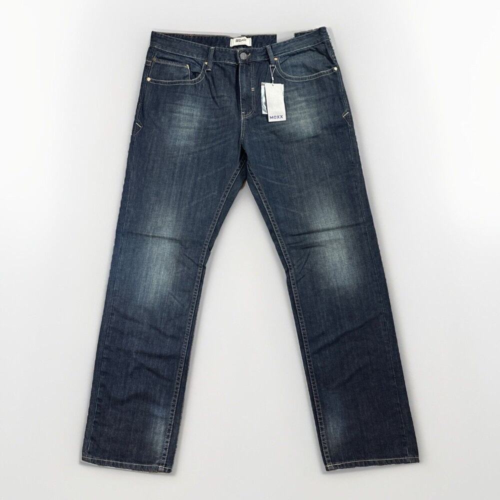 New Mexx Regular Straight Leg Jeans Men's Size‎ 36x34 Dark Blue Denim